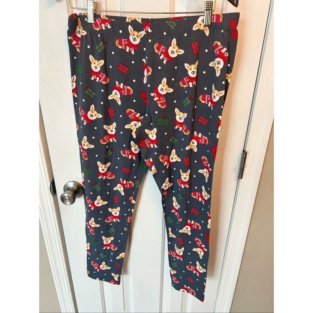 Corgi gray kids pajamas size L 11-13 cotton blend NWT